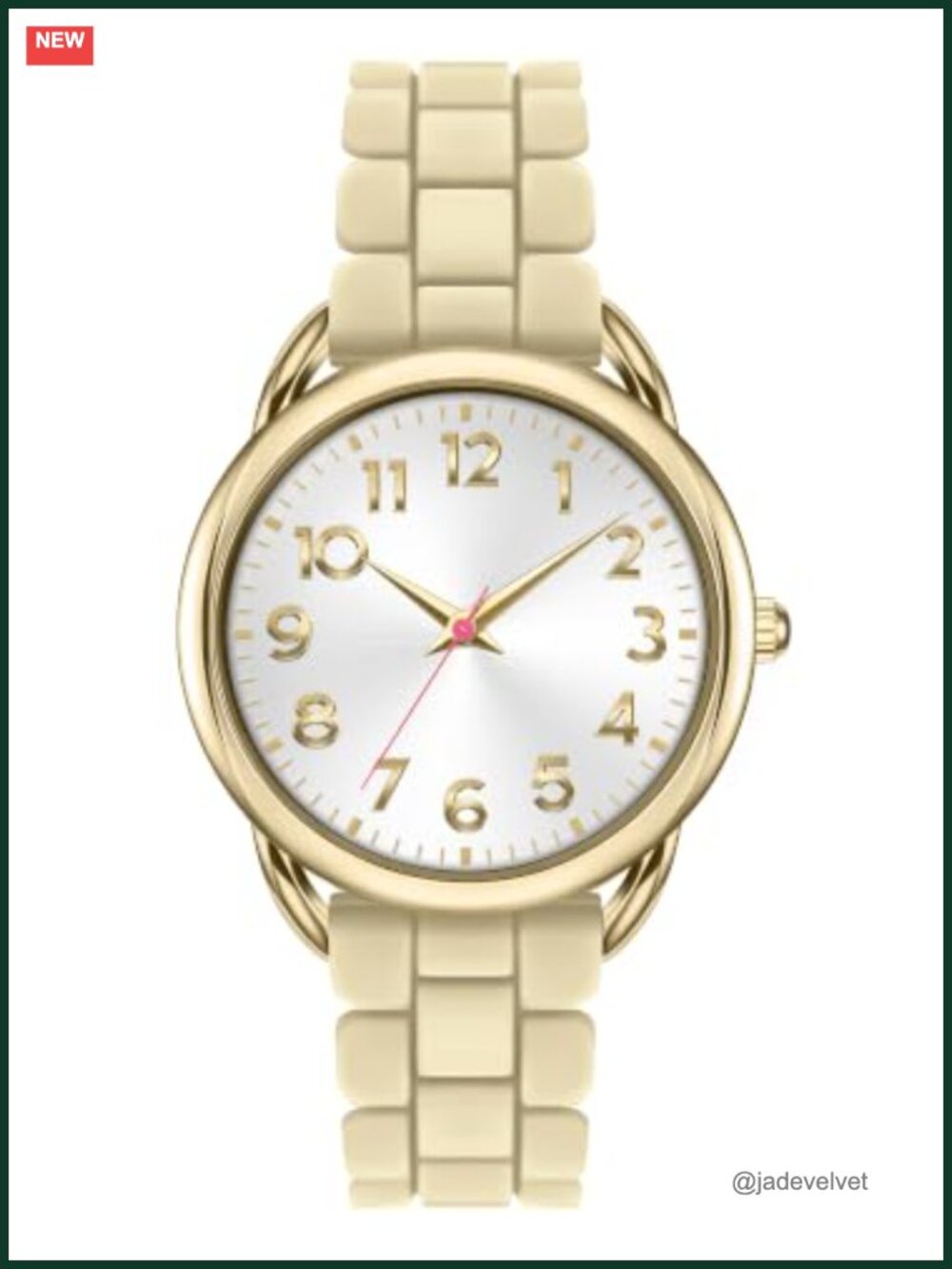 Women's Analog Watch Large Numerals Silicone Strap Water Resistant Casual